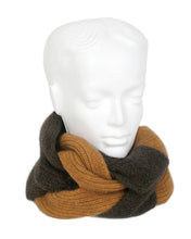 Load image into Gallery viewer, Possum and Merino  9858 Plait Cowl - Two colour interfaced cowl adds impact to plain garments and is a great alternative to a conventional long scarf  One size only