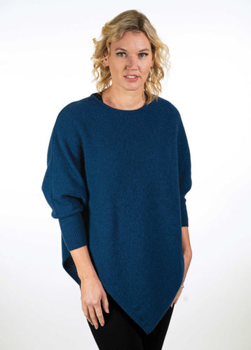 Possum and Merino  TR1018 V Hem Jumper - An oversized jumper with a V shaped hem on both the front and back of the garment.   One Size Only  Made proudly in New Zealand from a premium blend of 25% possum fur, 65% merino & 10% silk.