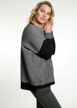 Load image into Gallery viewer, Possum and Merino  KO547 Contrast Jumper - A box shape jumper.  It features drop shoulder with contrast sleeves and trims, splits on the sides and a slightly longer back.  Made proudly in New Zealand from a premium blend of 40% possum fur, 50% merino lambswool and 10% mulberry silk. 