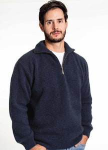 Possum and Merino  KO225 Zip Collar Jumper - One of our most popular jumpers.  The garment is extremely warm due to the double layer knit structure.   Made proudly in New Zealand from a premium blend of 40% possum fur, 50% merino lambswool & 10% mulberry silk. 