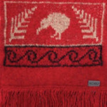 Load image into Gallery viewer, Possum and Merino  KO129 Kiwi Scarf - A double thickness scarf.  A uniquely New Zealand design on a uniquely New  Zealand product.  Make a set with KO162 Kiwi Beanie and KO52 Kiwi Gloves.  One Size - Approx. 19cm wide x 152cm long.  Made proudly in New Zealand from a premium blend of 40% possum fur, 50% merino lambswool &amp; 10% mulberry silk. 