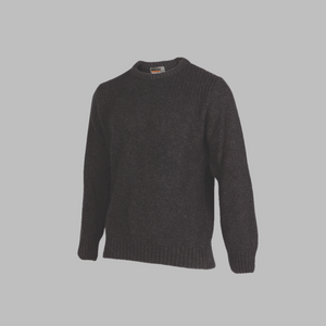 Possum and Merino  MS1640 Back Country - Crew Neck Rib Shoulder Sweater.  Rugged outdoor wear.