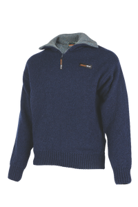 Possum and Merino  MS1645 Tasman - A plain half zip sweater. Rugged outdoor wear.  Manufactured using a double layer process (36.6°) 