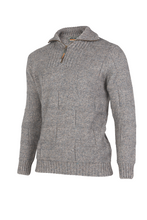 Load image into Gallery viewer, Possum and Merino  MS1704 Marlborough Zip Neck - Zip and Collar Purl Stitch Sweater.  Rugged outdoor wear.