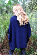 Load image into Gallery viewer, 9768 Lush Cowl Neck Poncho - Generous sized textured cowl neck poncho with rib detailing around the edges.  This poncho is joined at the sides for a relaxed fit.  Length - 69cm (from centre back of neck to hem.