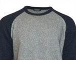 Possum and Merino   KO865 Two Tone Raglan Jumper - A classic raglan sleeve jumper featuring a crew neck and contrasting sleeves and trims  Made proudly in New Zealand from a premium blend of 40% possum fur, 50% merino lambswool and 10% mulberry silk 