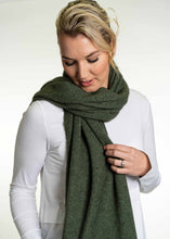Load image into Gallery viewer, Possum and Merino  KO518  Lightweight Moss Stitch Wrap - This moss stitch wrap is lightweight, yet extremely warm to wear. It can also be worn as an over sized scarf on those extra chilly days.  One size only.  Approx. 63cm wide x 170cm long.  Made proudly in New Zealand from a premium blend of 40% possum fur, 50% merino lambswool &amp; 10% mulberry silk.  