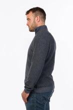 Load image into Gallery viewer, Possum and Merino  NE338 Textured Half Zip Sweater - Great with a pair of jeans.  This textured detail of this garment enhances this classic style.