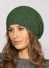 Load image into Gallery viewer, Possum and Merino  NW5073 Moss Baggie Beanie - UNISEX Fashion baggie beanie in plain knit with rib turn up.  Composition - 40% Possum Fur, 53% Merino, 7% Silk  One size