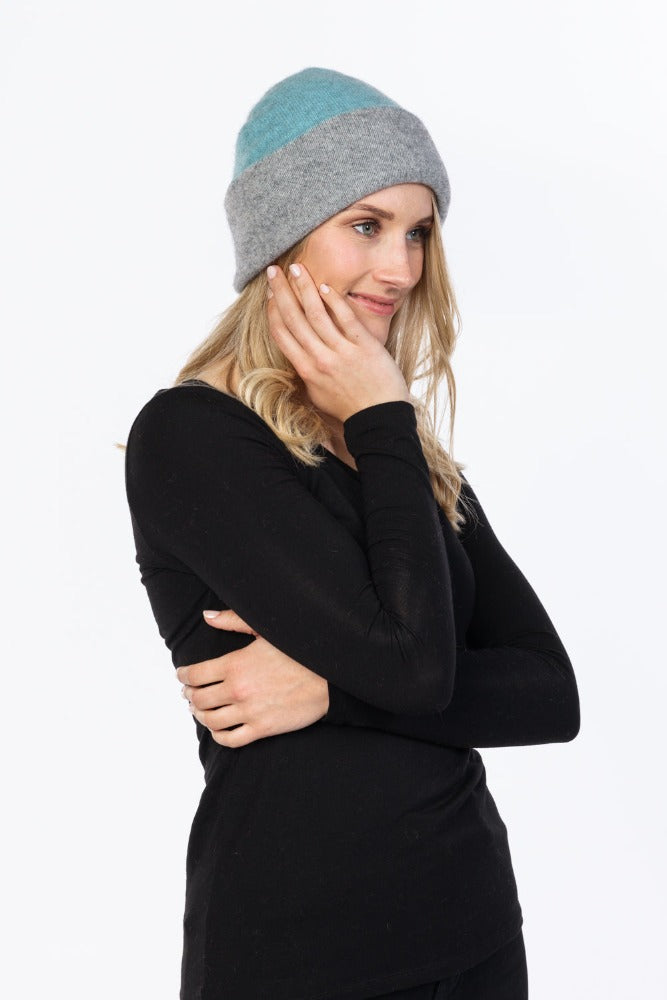 Possum and Merino  NX740 Reversible Beanie - A reversible beanie in a range of complimentary colours.  These beanies match a variety of our garments and accessories.  One size  Yarn - Luxury Blend 20% Possum fibre 70% Superfine Merino wool (17.5 Micron) 10% Silk