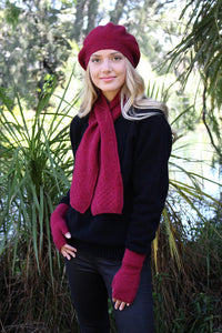 9716 Dash Keyhole Scarf - Compact scarf in a textured knit with a keyhole slot that keeps it snug around your neck.  Make a set with 9715 Dash Beanie and 9717 Dash Fingerless Mittens.