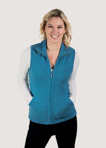 Possum and Merino  TR1014 Zip Vest - This zip vest features knitted in pockets and is shaped for a flattering fit.   Made proudly in New Zealand from a premium blend of 25% possum fur, 65% merino & 10% silk.  