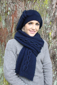 Possum and Merino   Z026 Chain Scarf - To co-ordinate with (Z025) Chain Beanie this scarf appears hand knitted an features interlaced loops creating a chain effect along the length of the scarf.