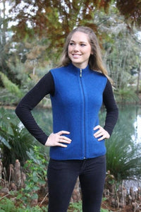 9978 Zip Vest with Rib Detail - Flattering shaped rib detail on sides of vest.