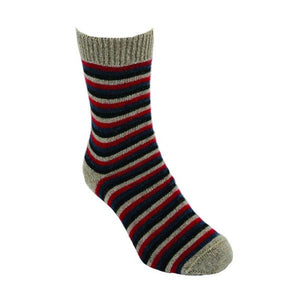 9953 Multi Striped Sock - Light casual plain knit sock with elasticated rib cuff featuring multi colour stripe.